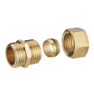 Raccord laiton bicone mâle M1/2' (15x21) pour tube cuivre NOYON & THIEBAULT - Ø 12 mm - 412-1512L1