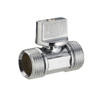 Mini vanne d'arrêt à sphère 1/4 tour double mâle M1/2' (15x21) M3/8 (12x17) NOYON & THIEBAULT - 4965-1512L1