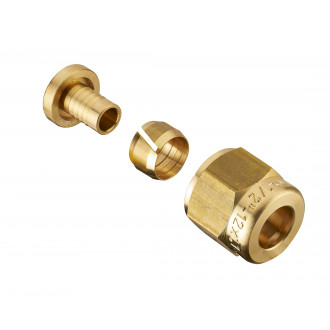 Raccord droit à compression pour tube PER NOYON & THIEBAULT - Ø 16 mm à visser femelle écrou libre F1/2' (15x21) Sachet 10 pces - 3288-1516S10