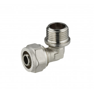 Coude à compression pour tube multicouche NOYON & THIEBAULT - Ø 16 mm à visser mâle M1/2' (15x21) - 3930-1516L1