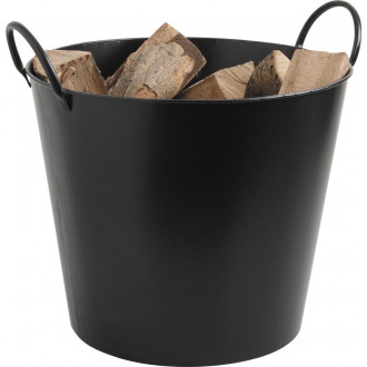 Porte bûches seau en fer forgé