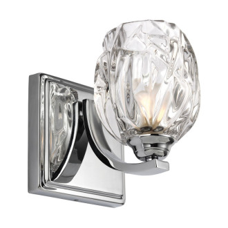 Applique kalli, ip44, verre et chrome poli, led
