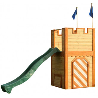 Chateau fort arthur en cèdre avec toboggan