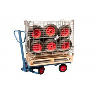 Chariot avant train pivotant 1200 x 800 mm roues caoutchouc 500 kg - 800007107