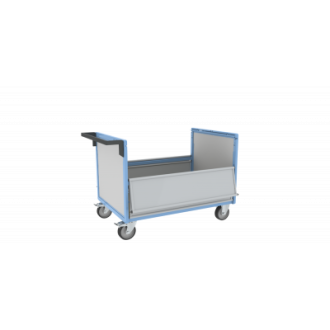 Chariot conteneur PP alvéolaire 500 kg - Avec ou sans toit et dimensions au choix