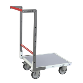 Chariot FLAT-PACK™ dossier fixe plateau mélaminé roues TPE 250 kg - Dimensions au choix