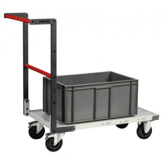 Chariot FLAT-PACK™ dossier fixe plateau mélaminé roues CC 250 kg - Dimensions au choix