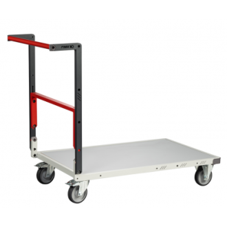 Chariot FLAT-PACK™ dossier repliable plateau mélaminé roues TPE 250 kg - Dimensions au choix