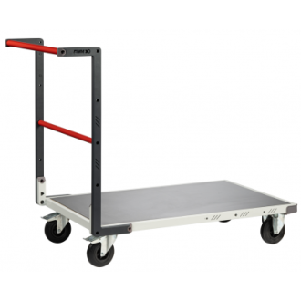 Chariot monté FLATPACK™ dossier fixe 1000 x 600 mm plateau tôle roues CC 250 kg - 806722310