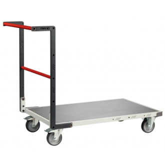 Chariot monté FLATPACK™ dossier fixe 1000 x 600 mm plateau tôle roues TPE 250 kg - 806722320