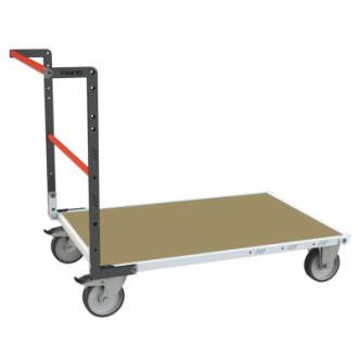 Chariot modulaire FLATPACK™ tube 1 dossierplateau bois 1000 x 600 mm roues rectangle 500 kg - 806724511