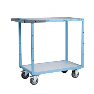 Servante mécano-soudée 2 plateaux mélaminé 850 x 500 mm roues TPE 250 kg - 880701121