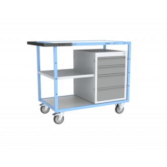 Servante établi équipée demi plateau tôle + 1 bloc 4 tiroirs 250 kg - 880707105 Servante établi équipée demi plateau tôle + 1 bloc 4 tiroirs 250 kg - 880707105