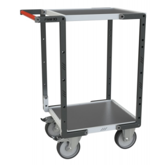 Servante à plateaux tôle galva montée FLAT-PACK™ 400 kg - Nombre de plateaux et dimensions au choix