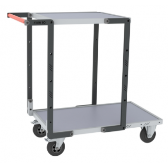 Servante FLAT-PACK™ 2 plateaux mélaminé 1 plateau 850 x 500 mm et 1 plateau 550 x 500 mm roues CC 250 kg - 884721111