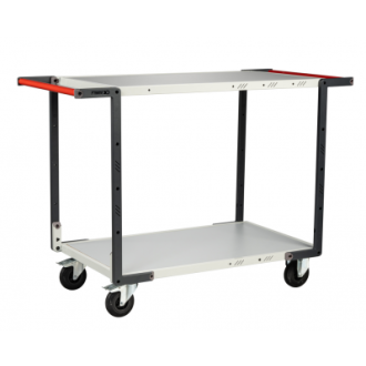 Servante FLAT-PACK™ 2 plateaux mélaminé 1000 x 600 mm roues CC 250 kg - 884722112