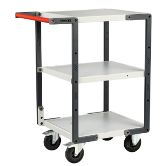 Servante montée FLAT-PACK™ 3 plateaux mélaminé 550 x 500 mm roues CC 250 kg - 886720112