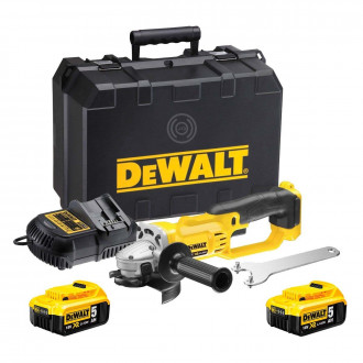 Meuleuse 125 mm 18V Li-ion XR/5Ah DCG412P2 DeWALT (2 batteries 5,0 Ah + chargeur + coffret TSTAK II)