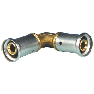 Coude 90° égal laiton multicouche à sertir th ou be ø26x3.0