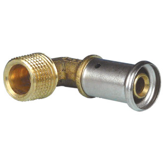 Coude 90° mâle laiton multicouche à sertir th ou be ø26x3.0-3/4
