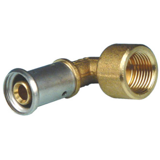 Coude 90° femelle laiton multicouche à sertir th ou be ø20x2.0-3/4