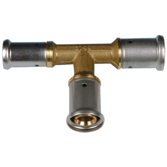 Té réduit laiton multicouche à sertir th ou be ø20x2.0-16x2.0-16x2.0