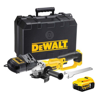 Meuleuse 125 mm 18V Li-ion XR DCG412P1 DeWALT (batterie 5,0 Ah + chargeur + coffret TSTAK II)