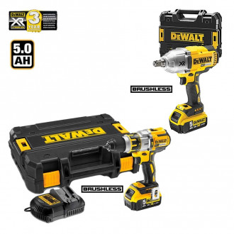 Kit CPROF297 perceuse visseuse percussion + boulonneuse à chocs + 2 x 5,0 Ah + 2 x TSTAK II DeWalt