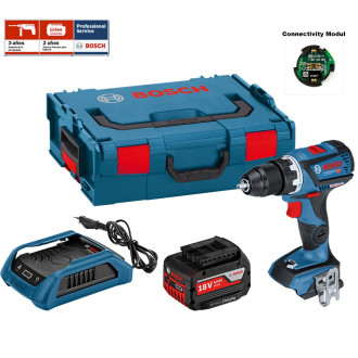 Perceuse-visseuse à percussion GSB18 V-60C sans fil + 4,0Ah + chargeur + L-Boxx 136 + bluetooth Bosch