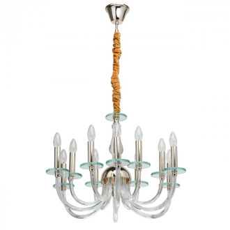 Suspension dorée neoclassic 12 ampoules 130 cm