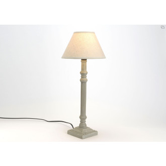 Lampe grise alice abat jour lin beige