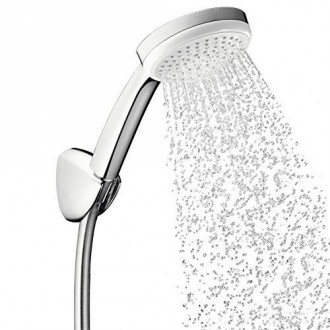 Hansgrohe Douchette Monsoon 1 Jet Large Pommeau 10 cm avec Flexible et Porteur