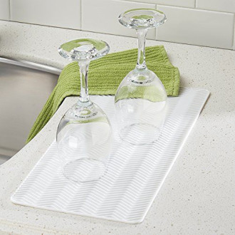 Interdesign 63511eu tapis de séchage pour vaisselle silicone blanc petit