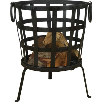 Brasero panier à bois en métal recyclé
