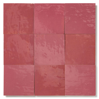 Zellige marocain artisanal - rose ancien 10x10 cm - carrelage mur (au m²)