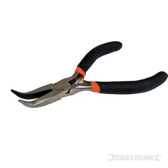 Pince d'électronicien à long bec courbé 125 mm SILVERLINE 633579