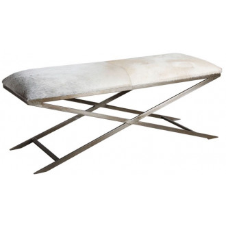 Banc en peau de vache et acier