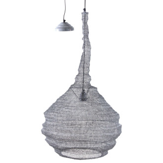 Lampe suspension métal gris blanchi