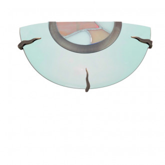 Applique tiffany, en laiton antique et verre