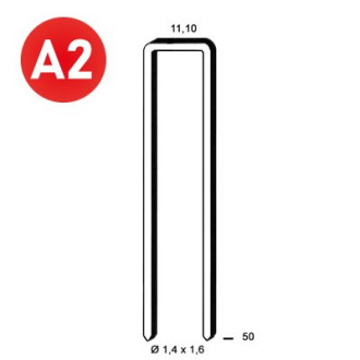 Agrafes Z-50 Inox A2 - Boite de 9 500 pièces - 6Z-509