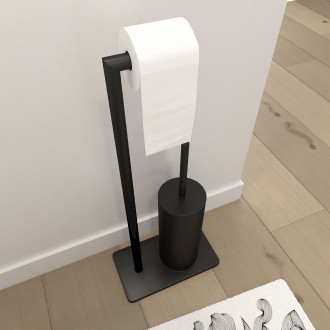 Brosse wc noir mat avec socle - brushy wc Aurlane - 701073
