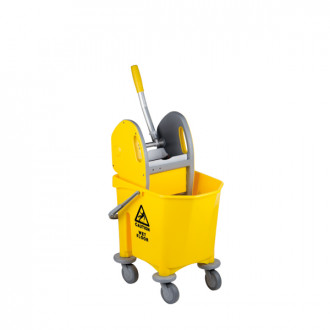 Chariot de nettoyage à 1 seau avec presse pressmono seau et pince en polypropylène un seau de 25 litres avec poignée