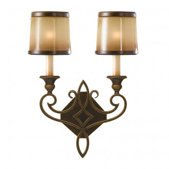 Applique justine, bronze et verre, 2 ampoules
