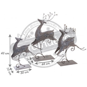 Renne en métal laqué bronze (lot de 3)