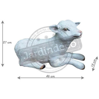 Petite chèvre couchée en résine 46 cm