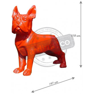 Bouldogue français xxl coloré en résine