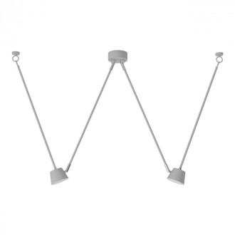 Plafonnier blanc techno 2 ampoules 65 cm