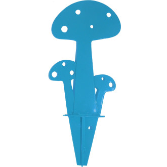 Champignon à planter bleu en métal 15cm