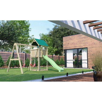 Plateforme de jeux balançoire et toboggan pollux