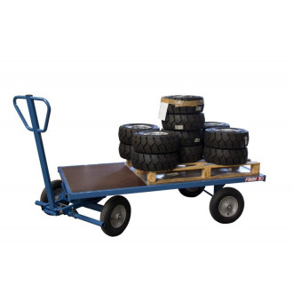 Chariot avant train pivotant 2000 x 1000 mm roues caoutchouc 1000 kg - 800007114